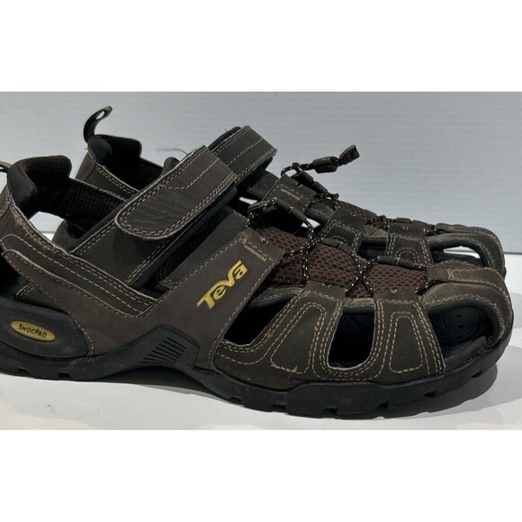 Teva Sandals Mens 11 Brown Forebay Fisherman Sport Walking Hiking Shoc Pad Shoes main image 7